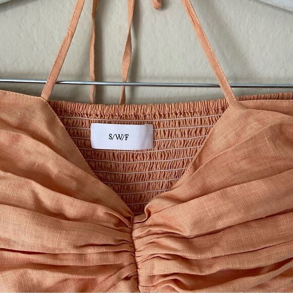 S/W/F Sweetheart Peach Linen Jumpsuit Size XS - Picture 11 of 12